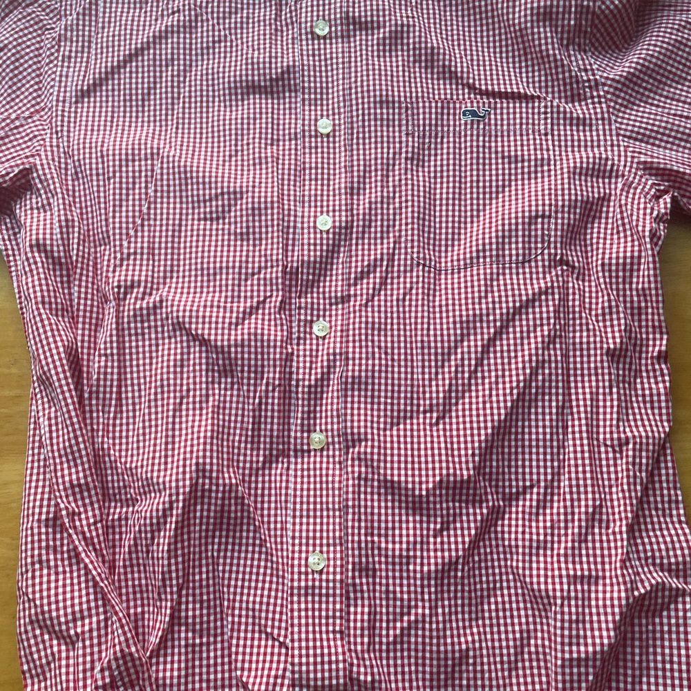Vineyard Vines Red and White Gingham Shirt